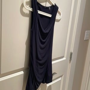 Tahari women’s size XS sleeveless cowl neck dark blue cotton top